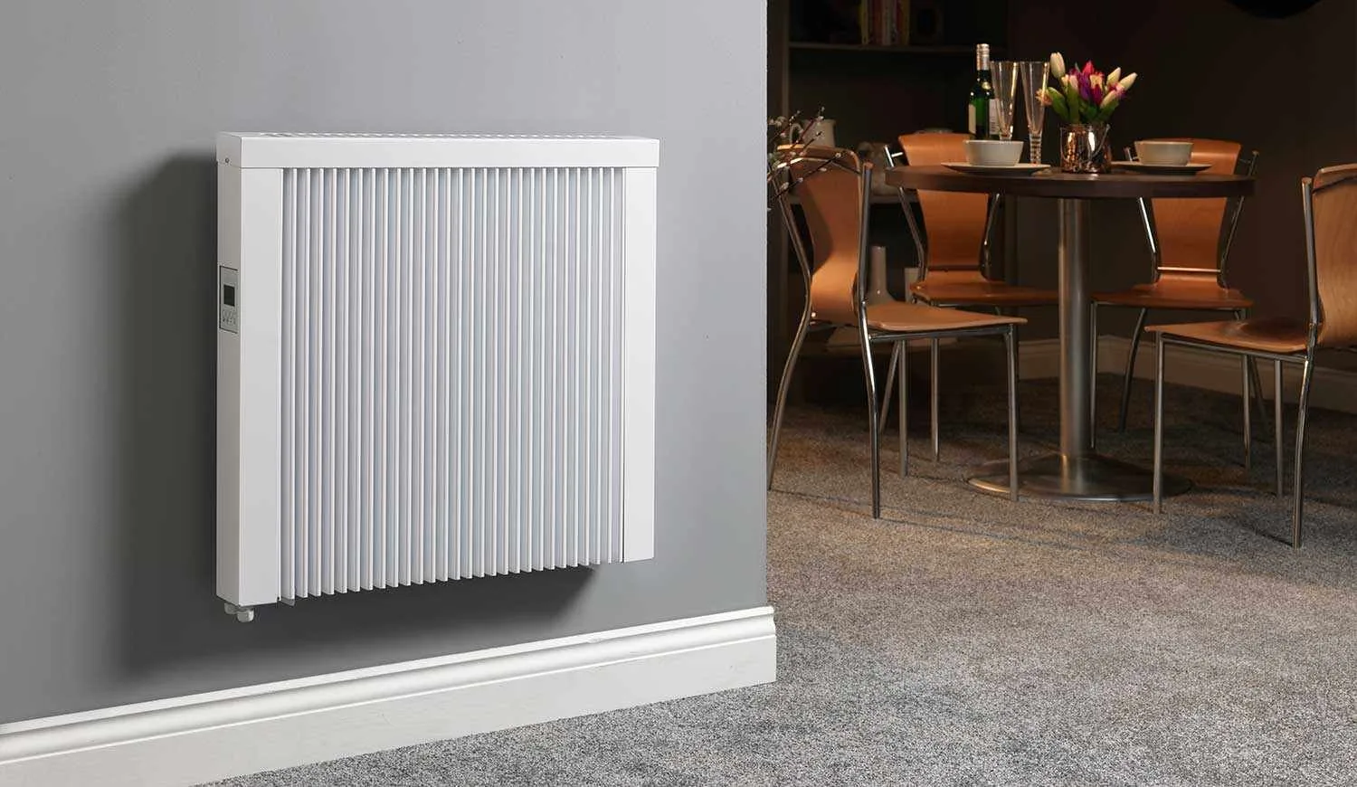 Electric central heating system installed throughout a home