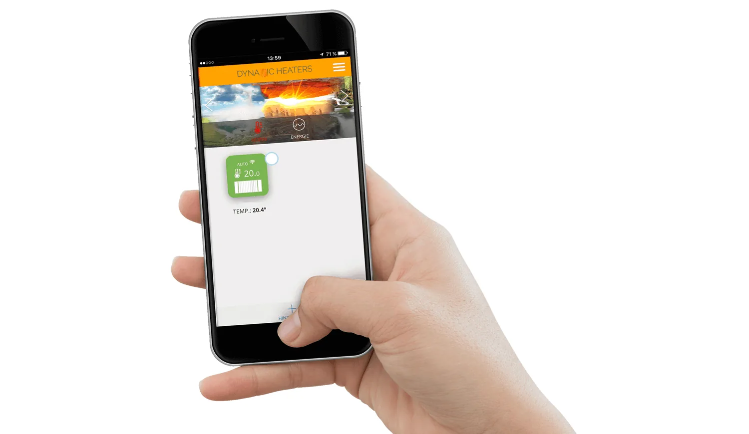 Smart electric radiator being controlled from a phone app