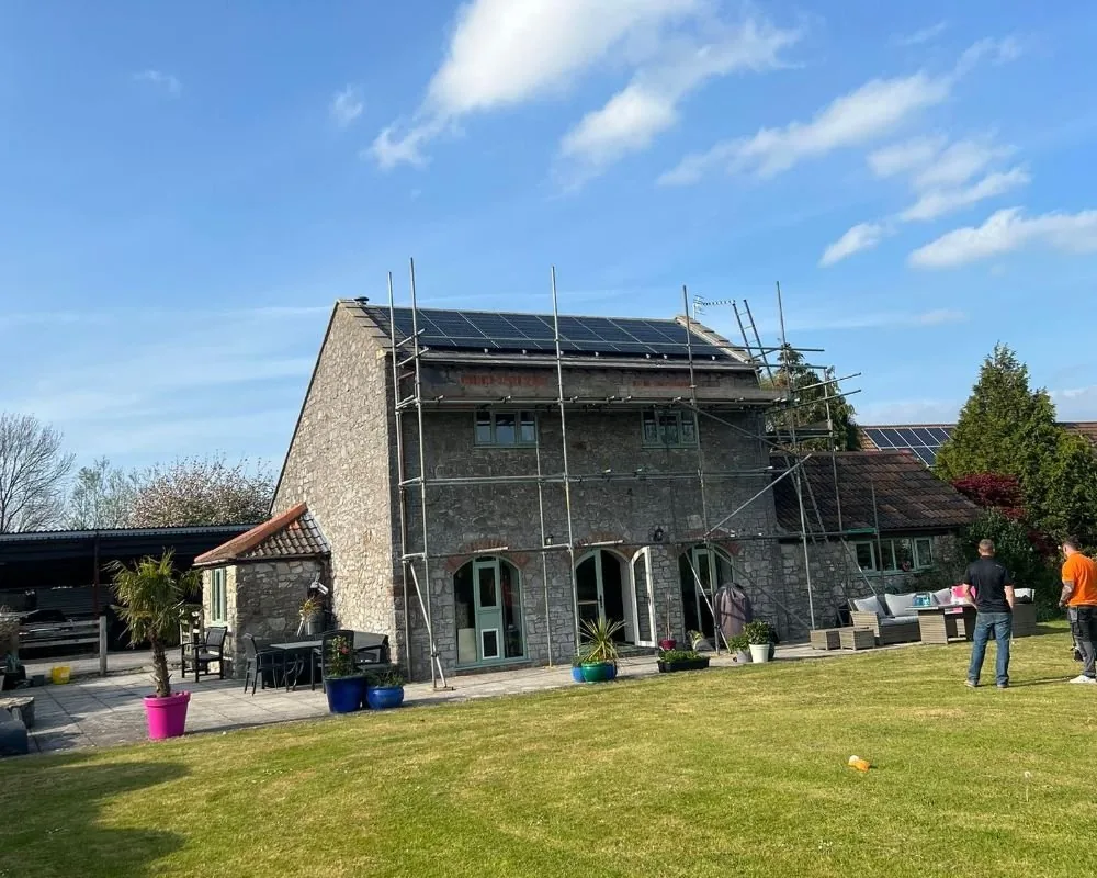 Solar PV panels installed on a domestic roof