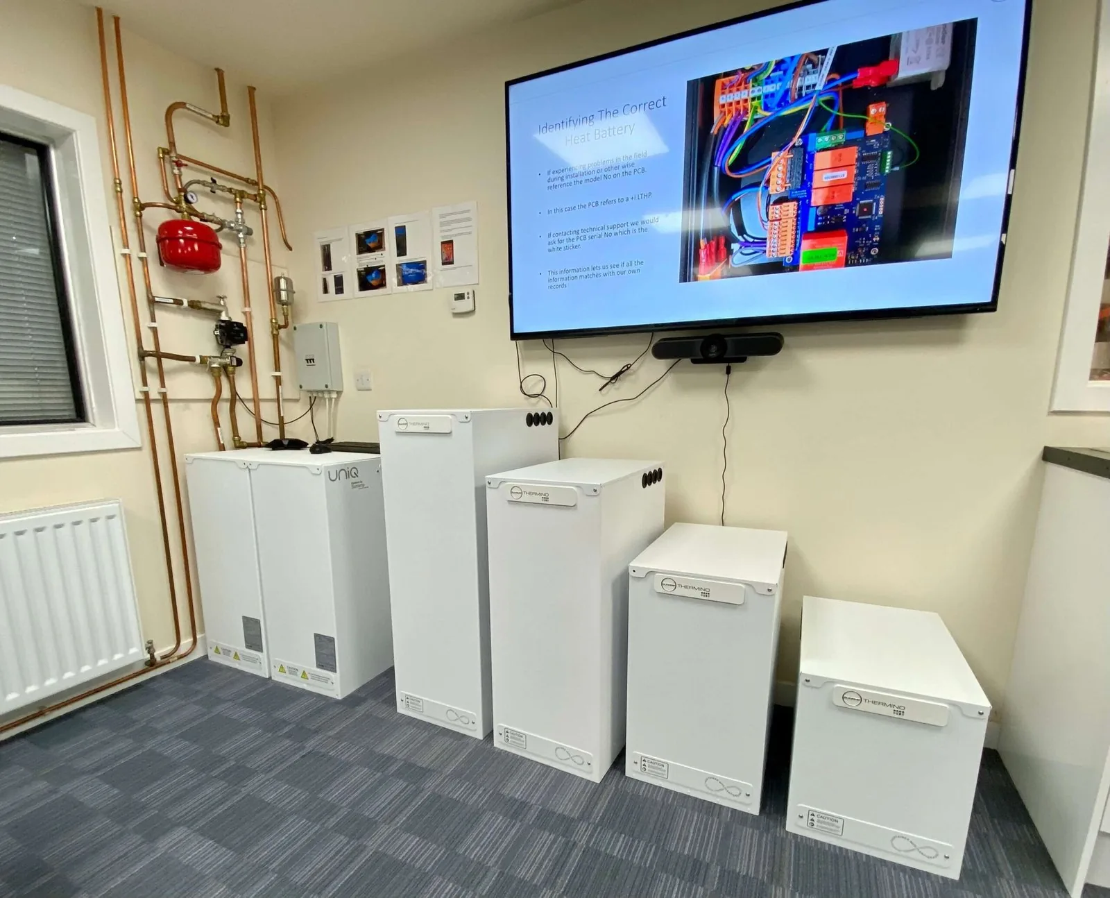 Sunamp Thermino heat battery installed in place of a hot water cylinder