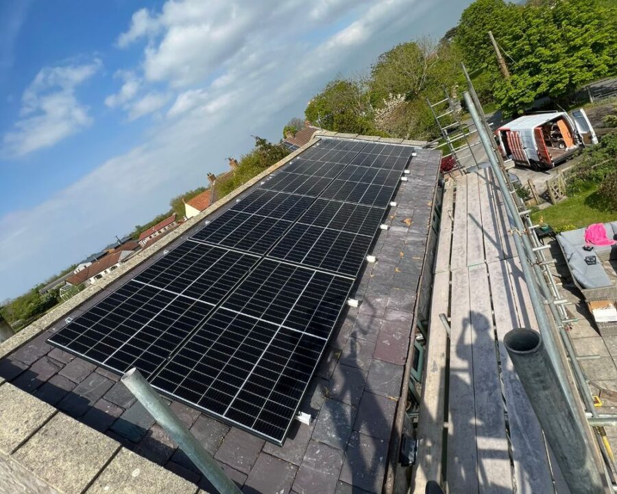 Solar Panels Installed on Slate Roof